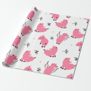 Nahtlose Ferkelfliege Geschenkpapier