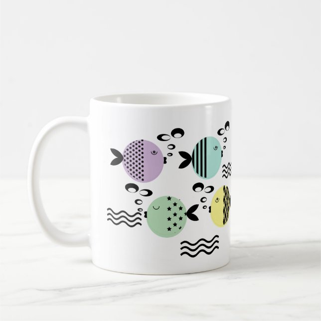Nahtlose Fische abstrakte Skandinavien Kaffeetasse (Links)