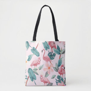 nahtlose Flamingos und tropische Blumen illustrati