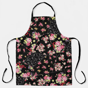 Nahtlose Fliesen mit hübschem Blumendesign Schürze