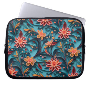 Nahtlose, florentfarbene Papiervorlage Laptop-Ärme Laptopschutzhülle