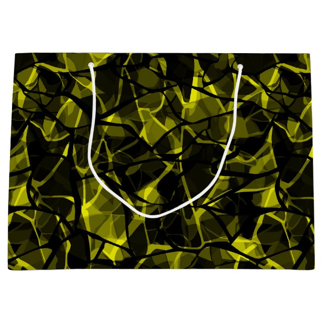 Nahtlose flüssige, abstrakte schwarzgrüne Farbe Große Geschenktüte (Vorderseite)