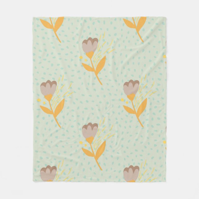 Nahtlose Folk Blume Doodle Muster. Hand d Fleecedecke (Vorderseite)