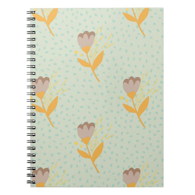 Nahtlose Folk Blume Doodle Muster. Hand d Notizblock (Vorderseite)