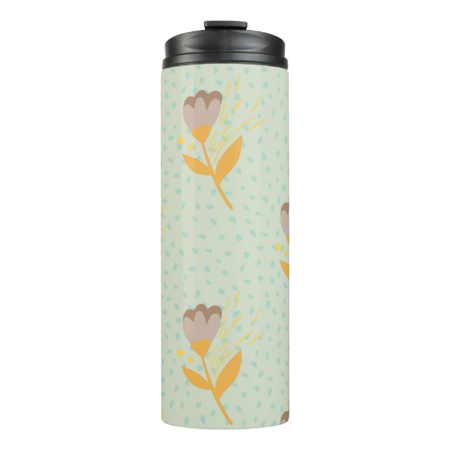 Nahtlose Folk Blume Doodle Muster. Hand d Thermosbecher (Vorderseite)