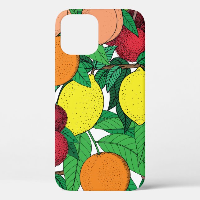 Nahtlose Fruchtmuster, handgezeichnete Skizze, Ora Case-Mate iPhone Hülle (Rückseite)