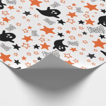 Nahtlose Geister und Sterne Halloween-Wrapping Pap