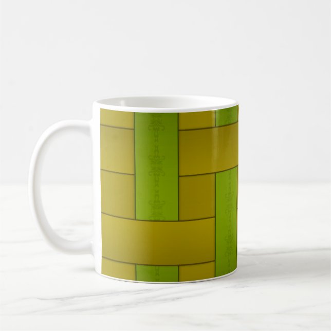 Nahtlose gelbe Seide mit Streifen, Streifen m Kaffeetasse (Links)