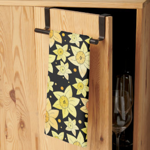 Nahtlose gelbe Wasserfarben Muster Geschirrtuch