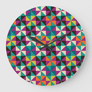 Nahtlose Geometrie, modernes Muster. Große Wanduhr