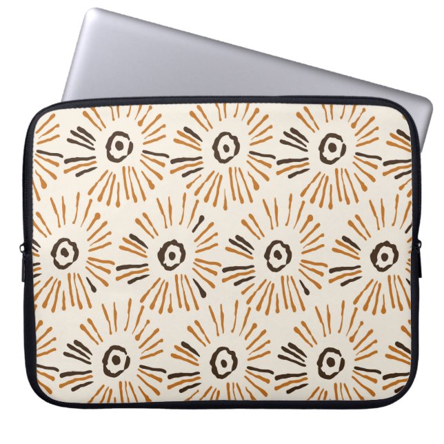 Nahtlose geometrische Batik-Blumenmuster im Herbst Laptopschutzhülle (Vorderseite)