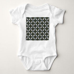 Nahtlose geometrische Blume: buntes Muster. Baby Strampler