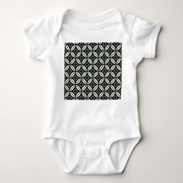 Nahtlose geometrische Blume: buntes Muster. Baby Strampler (Vorderseite)