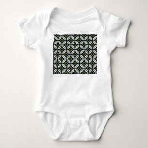 Nahtlose geometrische Blume: buntes Muster. Baby Strampler