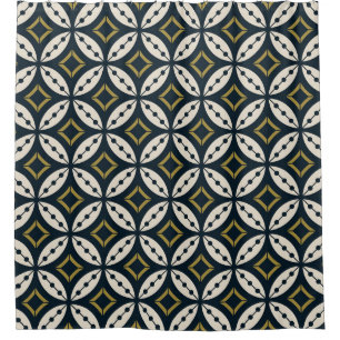 Nahtlose geometrische Blume: buntes Muster. Duschvorhang
