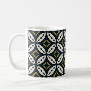 Nahtlose geometrische Blume: buntes Muster. Kaffeetasse