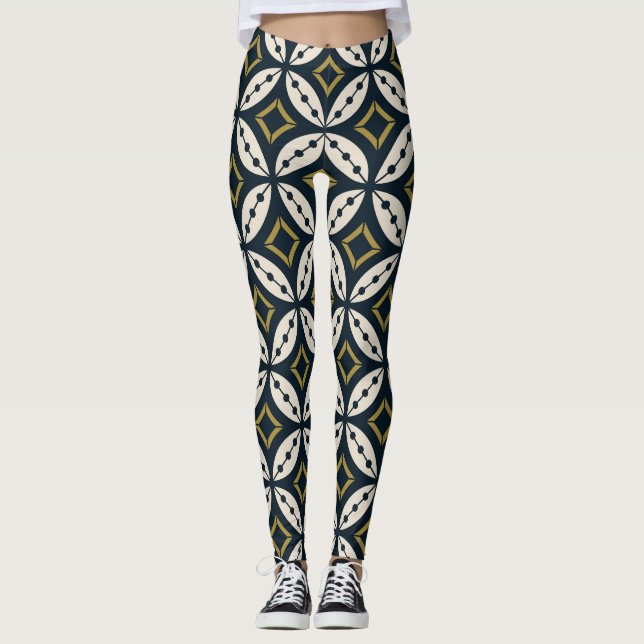Nahtlose geometrische Blume: buntes Muster. Leggings (Vorderseite)
