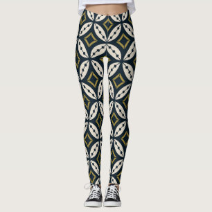 Nahtlose geometrische Blume: buntes Muster. Leggings
