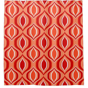 Nahtlose geometrische ethnische Muster. Rot, braun Duschvorhang