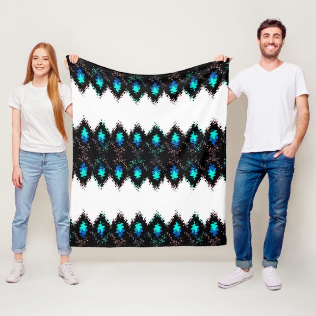 Nahtlose geometrische, flüssige, schlanke, grüne S Fleecedecke (Beispiel)