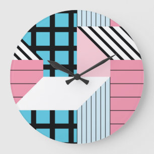 Nahtlose geometrische Formen Muster. Große Wanduhr
