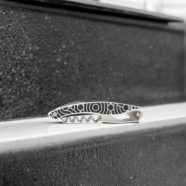 Nahtlose geometrische Kreise Kellnermesser (Corkscrew Bottle Opener)