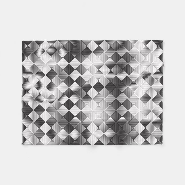 Nahtlose geometrische Muster Schwarz/Weiß Fleecedecke (Vorderseite (Horizontal))