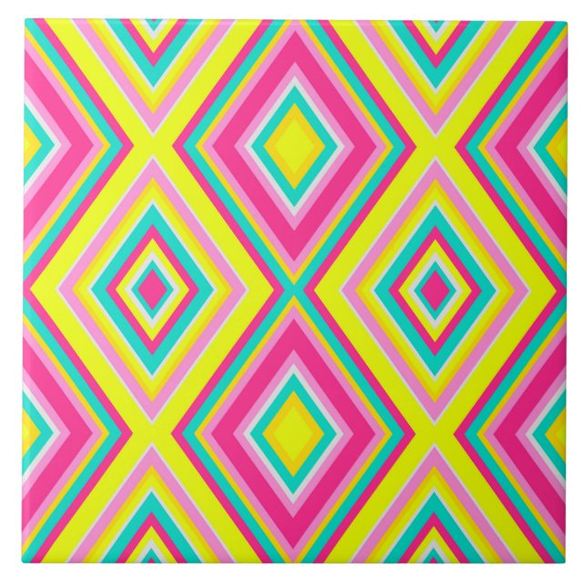 Nahtlose geometrische Rhombus formt moderne trendy Fliese (Vorderseite)