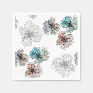 Nahtlose gezeichnete Blume abstrakt modern pa Serviette