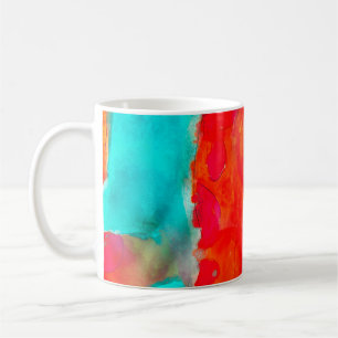 Nahtlose Giraffe, blau, orange Aquarellkünstler Kaffeetasse