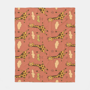Nahtlose Giraffe Muster Vintage Illustration Fleecedecke
