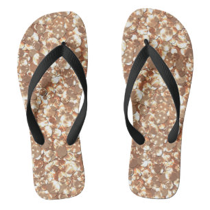 Nahtlose Glitzer-Glitzern glänzen golden Flip Flops