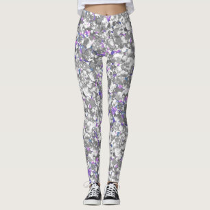 Nahtlose Glitzer-Glitzern glänzen Silber Leggings