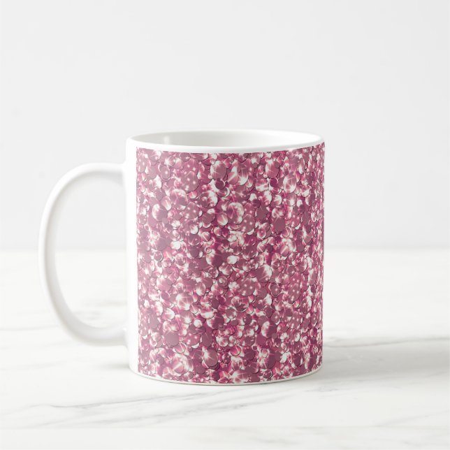 Nahtlose Glitzer-Sequenzen funkeln in einem rosa M Kaffeetasse (Links)