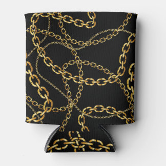 Nahtlose goldene Kette, elegantes Muster. Dosenkühler