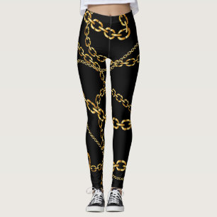 Nahtlose goldene Kette, elegantes Muster. Leggings
