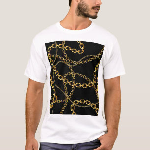 Nahtlose goldene Kette, elegantes Muster. T-Shirt