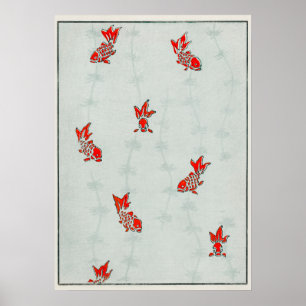 Nahtlose Goldfish-Illustration Poster