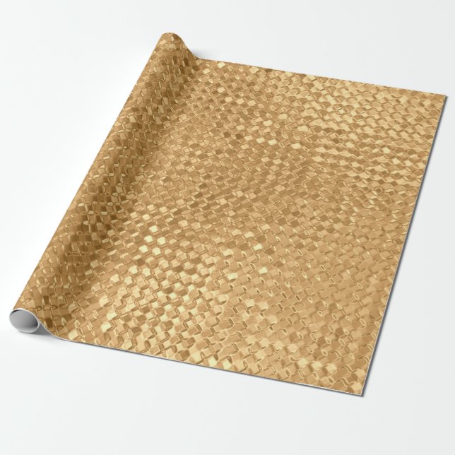 Nahtlose Goldfolie, goldene Glitzer-Textur Geschenkpapier (Ungerollt)