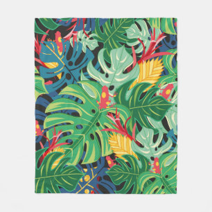 Nahtlose Grafik mit Blätter monstera und Fleecedecke