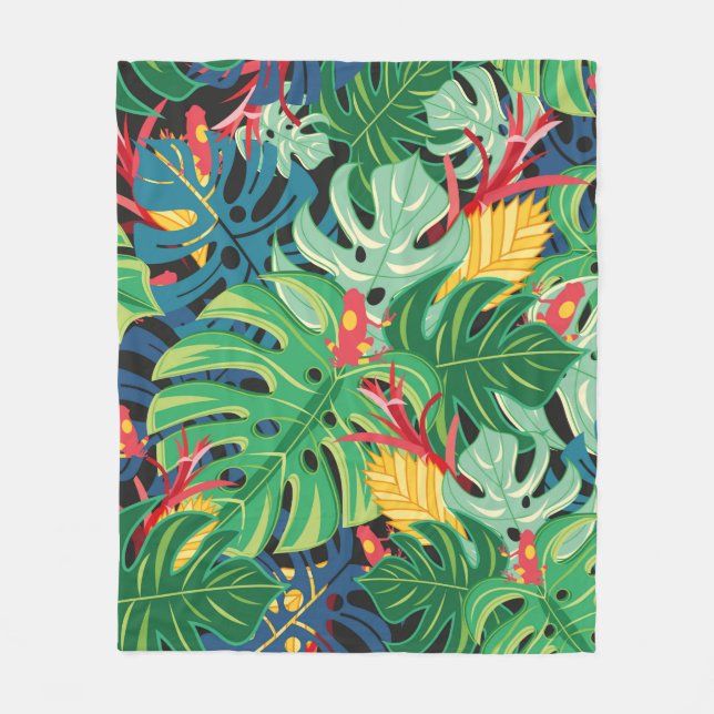 Nahtlose Grafik mit Blätter monstera und Fleecedecke (Vorderseite)