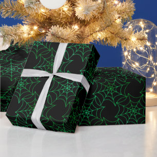 Nahtlose grüne Fohlen und schwarze Kobelgewebe Hal Geschenkpapier