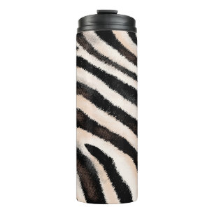 Nahtlose Hand zeichnend Zebrastruktur, Tierdruck, Thermosbecher