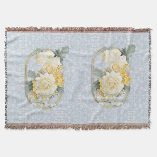 Nahtlose hellblaue, rosa und weiße Mandalase Decke