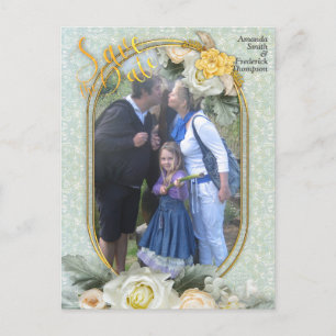 Nahtlose hellgrüne, gelbe und weiße Mandalase Ankündigungspostkarte