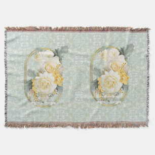 Nahtlose hellgrüne, gelbe und weiße Mandalase Decke