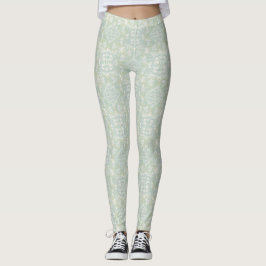 Nahtlose hellgrüne, gelbe und weiße Mandalase Leggings