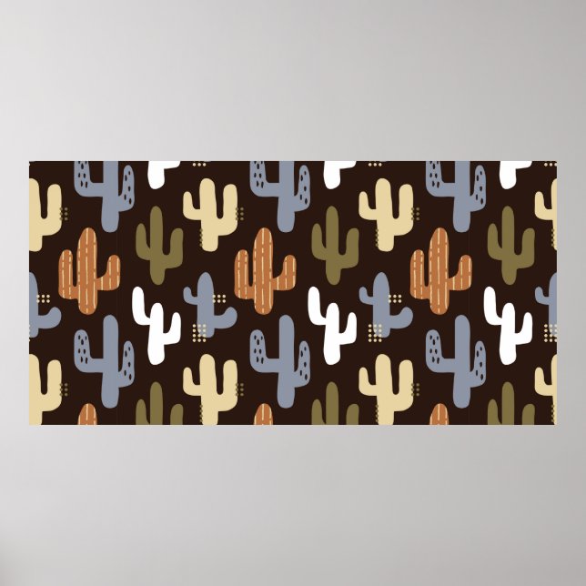 nahtlose Hintergrundmuster im skandinavischen Stil Poster (Vorne)