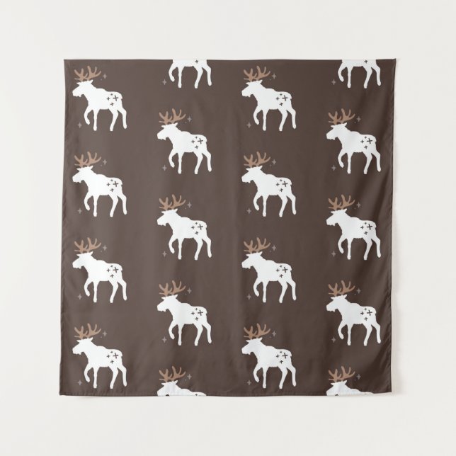 Nahtlose Hintergrundmuster im skandinavischen Stil Wandteppich (Vorderseite)