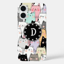 Nahtlose Illustration Cats Monogramm